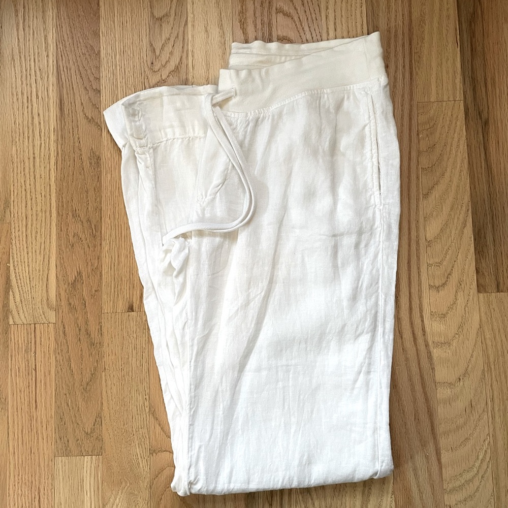 James perse white linen pants